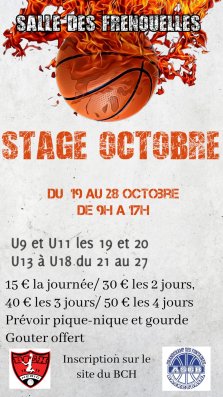 Stage de la Tousaint 2026